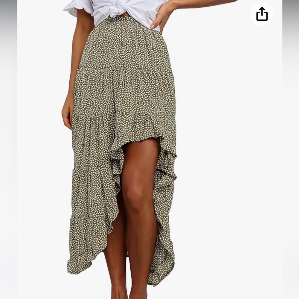 Boho Ruffle Skirt High Low